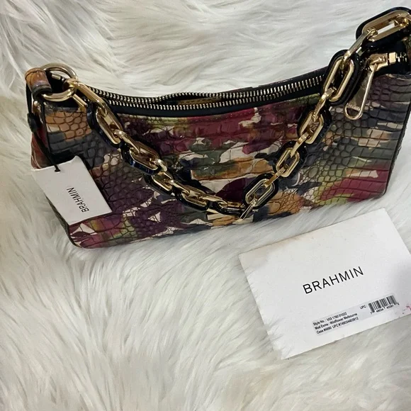 BRAHMIN Wildflower Melbourne - Leather Satchel/Shoulder purse. - Picture 2 of 6